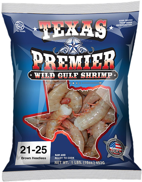 Texas Premier Wild Caught Gulf Shrimp <span>Headless & EZ</span> Peel Packaging