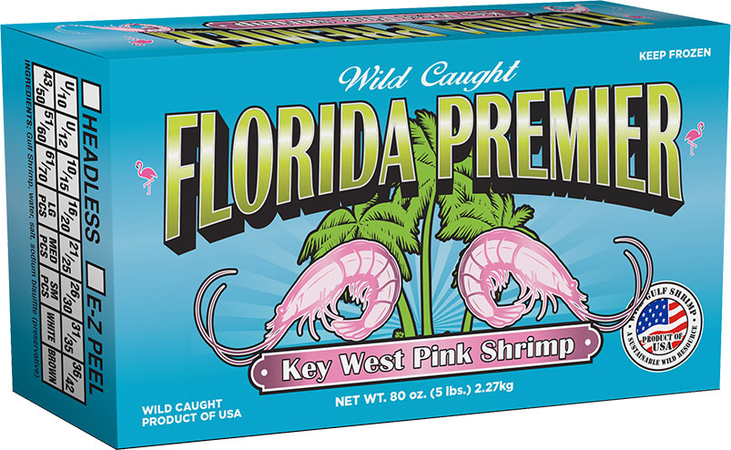 Florida Premier Wild Caught Key West Pink Shrimp Packaging