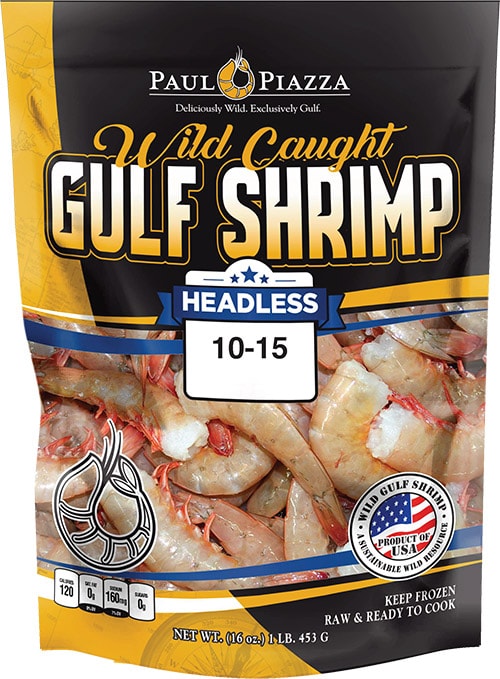 Wild Caught Gulf Shrimp Headless Packaging
