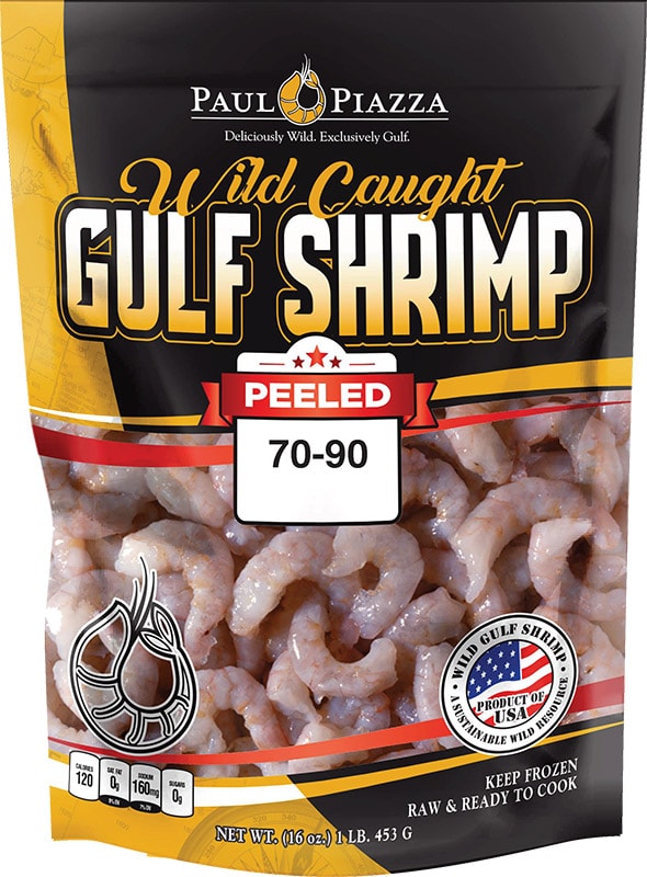 Wild Caught Gulf Shrimp Peeled Packaging