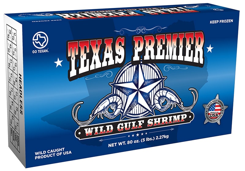 Texas Wild Caught Gulf Shrimp Packaging
